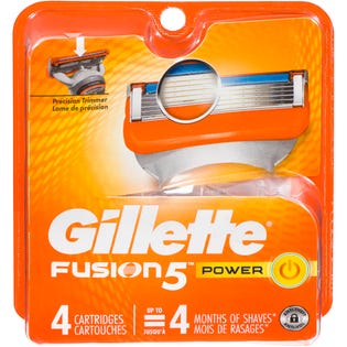 Gillette Fusion5 Power Razor Blade Refills, 4 Blade Refills