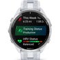 Garmin Forerunner® 965 GPS Smartwatch Titanium Bezel with Whitestone Case and Whitestone/Powder Grey Silicone Band (EA1)