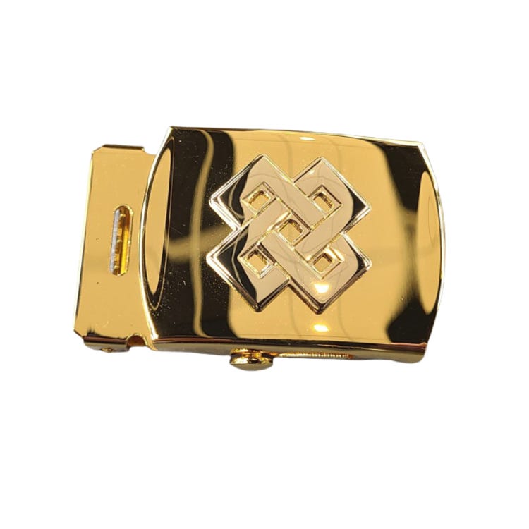 Gold plated outlet belt buckle