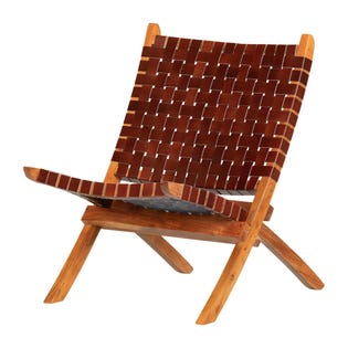 South Shore Balka Woven Leather Lounge Chair Brown 100429 (EA1)