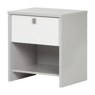South Shore Cookie 1-Drawer Nightstand Gray and White 10513 (EA1)