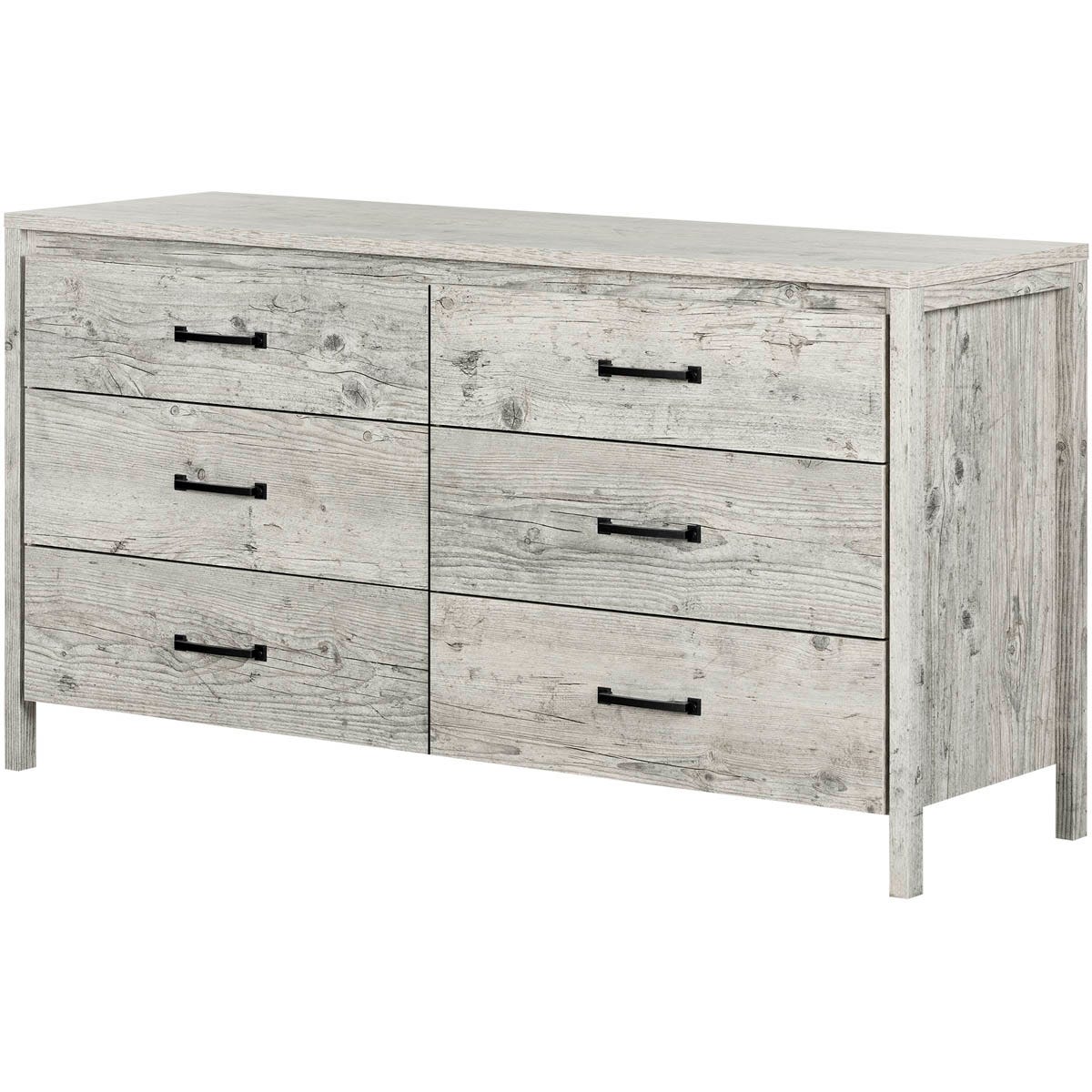 South Shore Gravity 6 Drawer Double Dresser Seaside Pine EA2 Canex