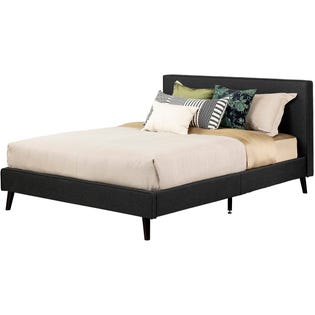 South Shore Gravity Complete Upholstered Bed Queen Matte Charcoal (EA2)