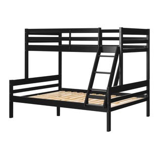 South Shore Fakto Solid Wood Bunk Bed Twin/Full Black (EA2)