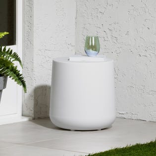 South Shore Dalya Round Outdoor Side Table White (EA1)