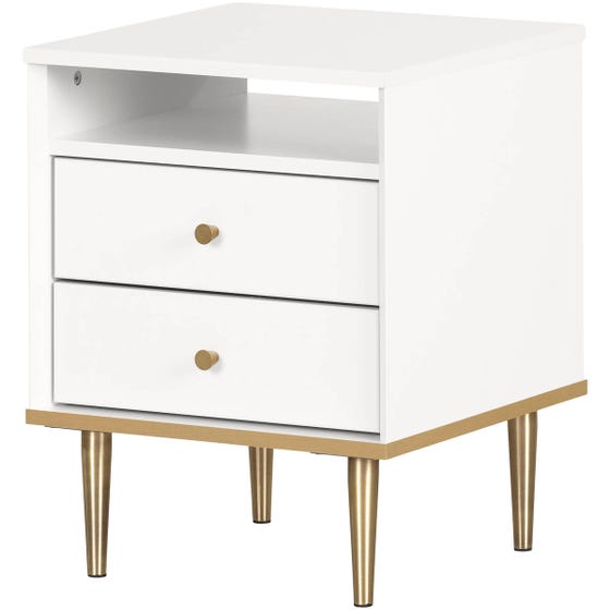 South Shore Dylane 2-Drawer Nightstand Pure White (EA2)