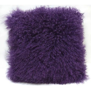 Lady Sandra Mongolian 16in Square Cushions Purple (EA2)