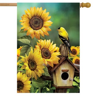Briarwood House Flag Goldfinch and Sunflowers 28" x 40" (EA1)