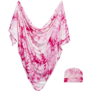 Bazzle Baby Forever Swaddle and Hat Set Pink Tie-Dye (EA1)