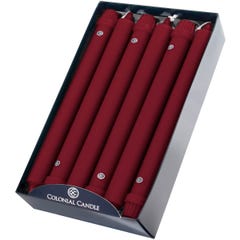 Colonial Candle 12 pc. 10 in. Classic Taper Trd Cranberry Candle (EA1)