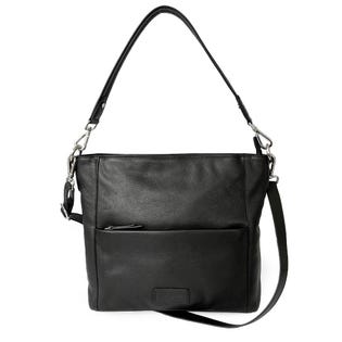 Club Rochelier Leather Multi-Zip Pocket Hobo Shoulder Bag CRHO1-BLK (EA1)