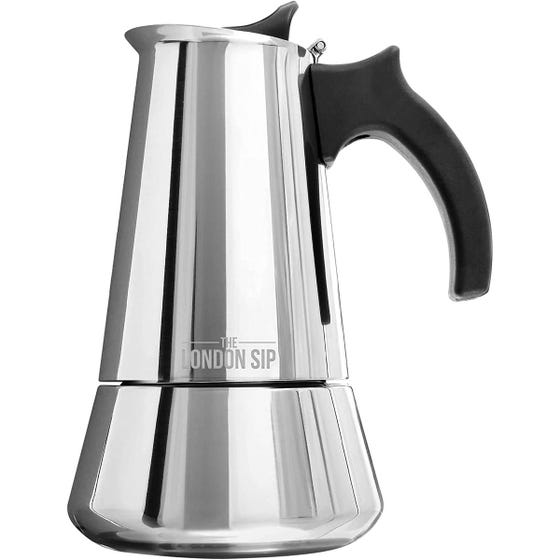 London Sip Stainless Steel 6 Cup Stovetop Espresso Coffee Maker Silver (EA1)