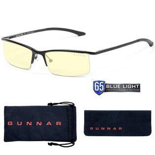GUNNAR Emissary Gaming And Computer Glasses - Onyx Frame And Amber Lens With Blue Light (EA1)