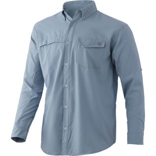HUK Tide Point Long Sleeve Shirt Blue Fog (EA2)