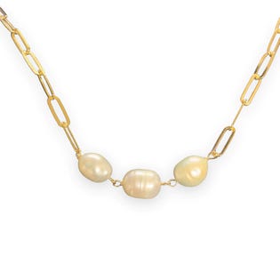 Sharelli Vermeil Triple Pearl Necklace (EA1)