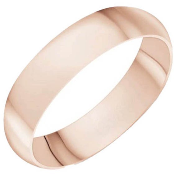 Sharelli 5mm Rounded 10kt Solid Rose Gold Band (EA1)