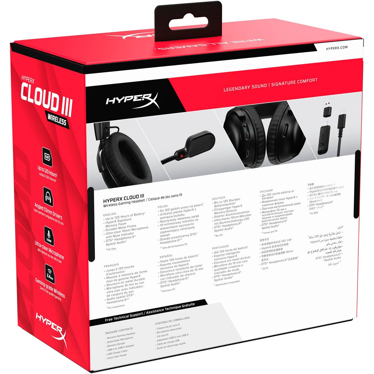 HyperX Cloud III Wireless Gaming Headset - Black | Canex