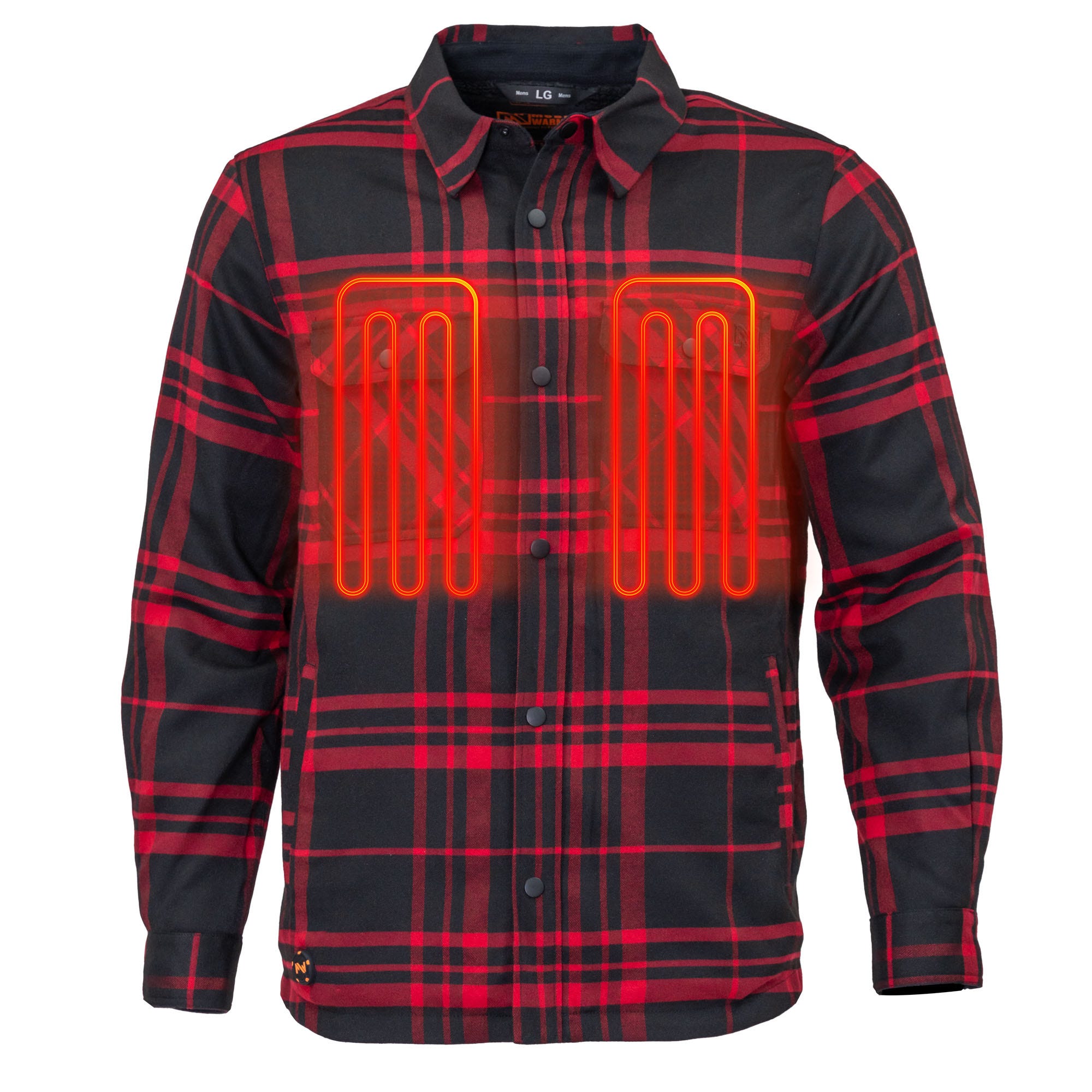 Mobile Warming Men s Flannel Heated Jacket Red EA1 Canex
