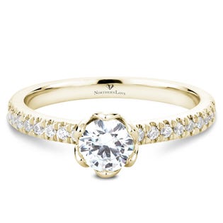 NORTHERN LOVE Yellow Gold Brilliant Cut Diamond Engagement Ring Total Carat Weight 0.70ct (EA3)
