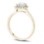 NORTHERN LOVE Yellow Gold Princess Cut Diamond Engagement Ring Total Carat Weight 0.94ct (EA3)