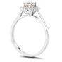 NORTHERN LOVE Platinum Pink Morganite Diamond Engagement Ring Total Carat Weight 0.77ct (EA3)