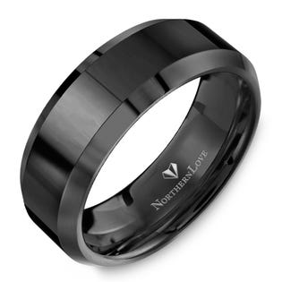 NORTHERN LOVE Men's Black Ceramic Ring (EA3)