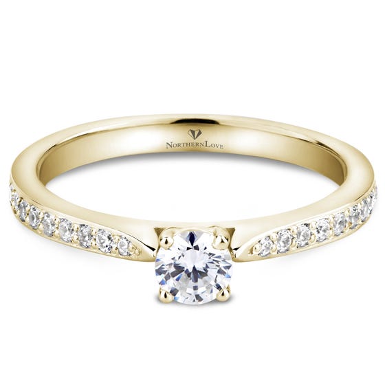 NORTHERN LOVE Yellow Gold Solitaire Diamond Engagement Ring Total Carat Weight 0.40ct (EA3)