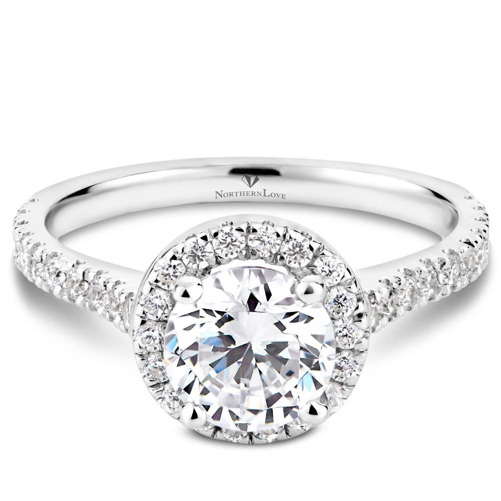 Platinum halo top ring setting