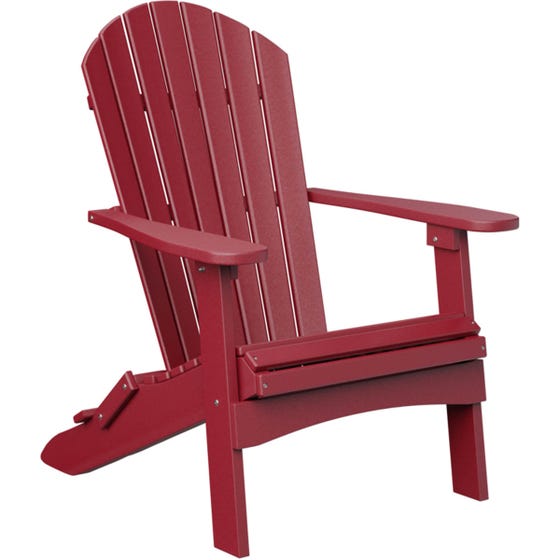 Berlin Gardens Comfo-Back Recycled Plastic Folding Adirondack Chair Scarlett Red (EA1)