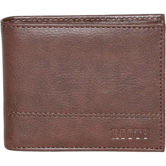 Roots Brown Slim Wallet With Non Removable Top Flap (EA1)