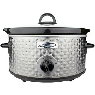 Brentwood 3.5Qt Diamond Pattern Slow Cooker - Stainless Steel (EA1)