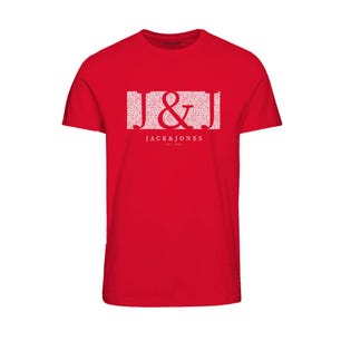 T-shirt col ras du cou à manches courtes rouge Jack & Jones 