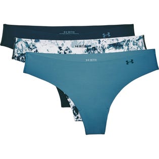 Under Armour Women's UA Pure Stretch Blue Printed Thong 3-Pack