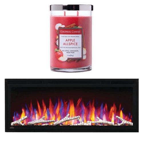 Candle & Electric Fireplace