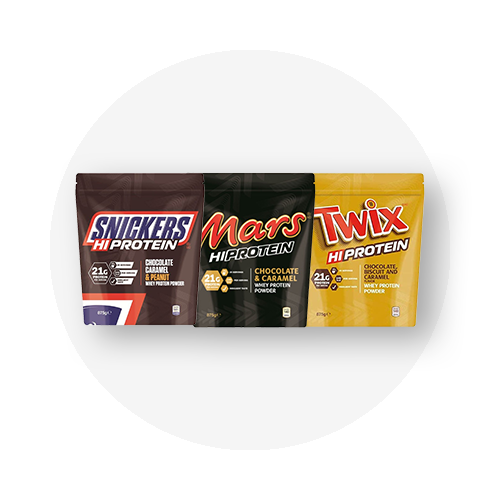 Poudres protéinées de Mars, Twix, Snickers