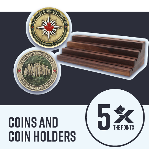 Military coins & coin holders - 5X the Points